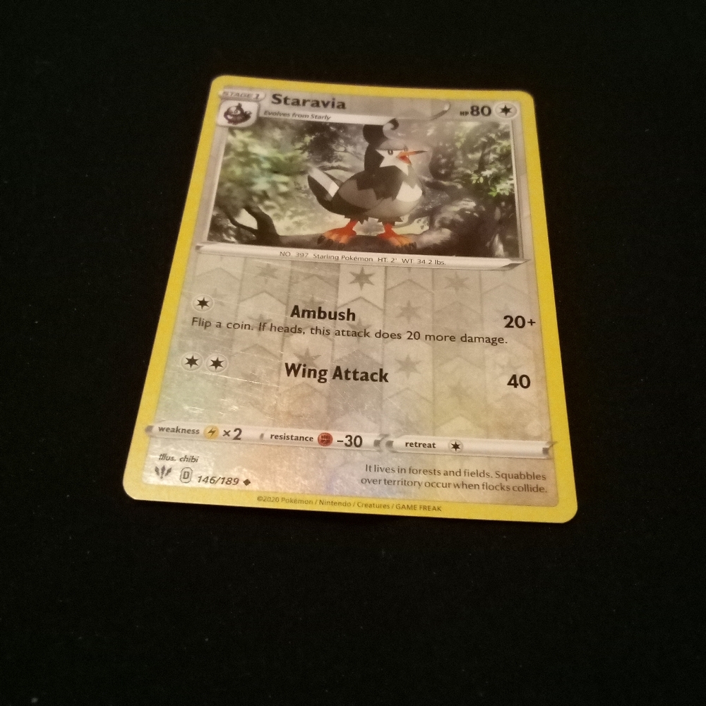 Pokemon Staravia 146/189 Darkness Ablaze Uncommon Reverse Holo